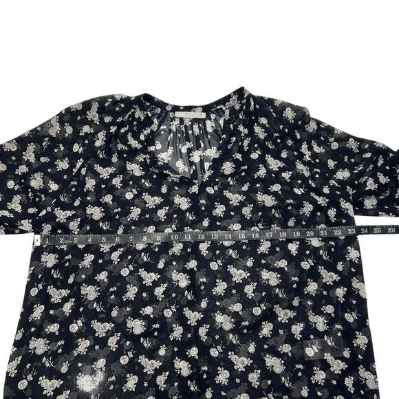 Vince Silk Blouse Size XSmall Semi-Sheer Floral Print - Picture 9 of 12